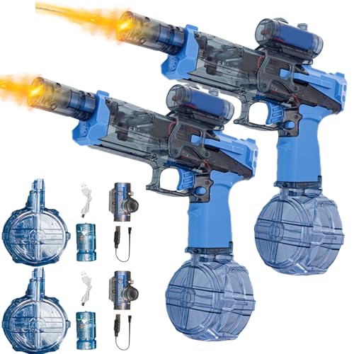 Elektrische Wasserpistole Mit Blitzeffekten, Wasserpistole Elektrisch, Sehr Stark Für Kinder Und Erwachsene, Electric Water Gun, Sommer Wasserspielzeug Für Pool, Strand, Garten (Blau * 2pcs) von FUFRE