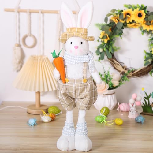 FUFRE Osterhase Kuscheltier, 2025 Neu Osterhase mit Stretch Beinen, Osterdeko Kuscheltier Hase, Plüsch Hase für Osterdeko Tisch, Osterhasen Figuren, Osterhase Plüschtier, ideal Osterdeko Modern (A) von FUFRE