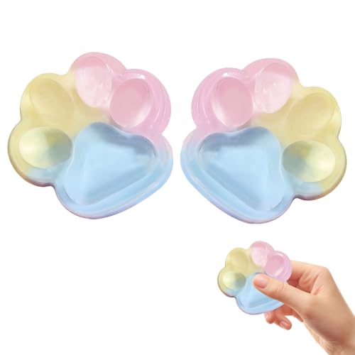 Katzenpfoten Squishy, 2pcs Cat Paw Squishy, Neu Handgefertig Squishy Pfote, Squishy Toy transparent, Anti Stress Spielzeug, Stressball Kinder Erwachsene, zum Ängste Lindern (C*2) von FUFRE