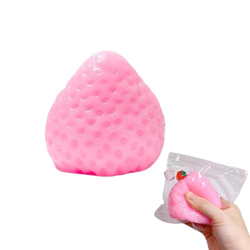 Squishy Erdbeer, Erdbeer Squeeze Spielzeug, Erdbeer Anti Stress Spielzeug Fidget Toys Squeeze Toy, Süße Erdbeer Squishies Spielzeug Quetsch Spielzeug zur Linderung von Angstzuständen (Rosa) von FUFRE