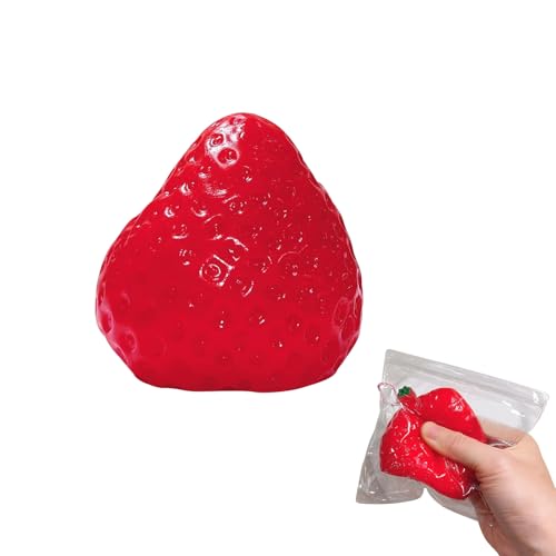 Squishy Erdbeer, Erdbeer Squeeze Spielzeug, Erdbeer Anti Stress Spielzeug Fidget Toys Squeeze Toy, Süße Erdbeer Squishies Spielzeug Quetsch Spielzeug zur Linderung von Angstzuständen (Rot) von FUFRE