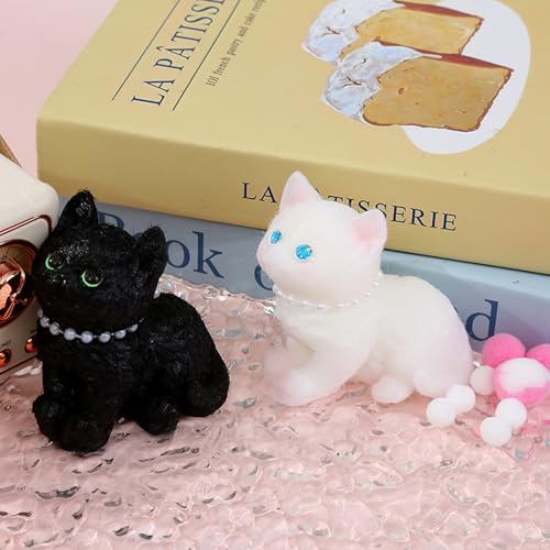 Squishy Katze Anti Stress Spielzeug, 2 Stück Katze Quetsch Spielzeug, Katzen Squishies Spielzeug, Katze Antistress Spielzeug, Kreatives Dekompressions Katze Squishy Squeeze Toys Fidget Toys (A) von FUFRE