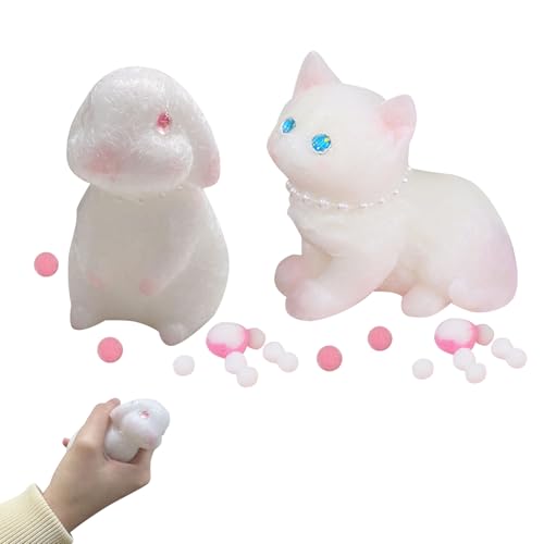 Squishy Katze Anti Stress Spielzeug, 2 Stück Katze Quetsch Spielzeug, Katzen Squishies Spielzeug, Katze Antistress Spielzeug, Kreatives Dekompressions Katze Squishy Squeeze Toys Fidget Toys (B) von FUFRE