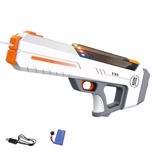 Wasserpistole Elektrisch, Elektrische Wasserpistole Automatische Saug, Puls-LED Wasserspritzpistole bis zu 8-10m, 350ml Wasserpistole Erwachsene, Electric Water Gun, für Erwachsene Kinder (B) von FUFRE