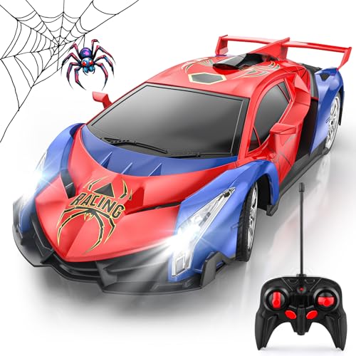 FUIOCOCP Ferngesteuertes Auto Spider Spielzeug ab 3 4 5 6 7 8 9 Jahre, 1:18 15km/h RC Auto Drift Cars Sport Rennauto Ferngesteuert Mit LED Scheinwerfern Kinder Spiele Geschenk Junge Mädchen 3-12 Jahre von FUIOCOCP