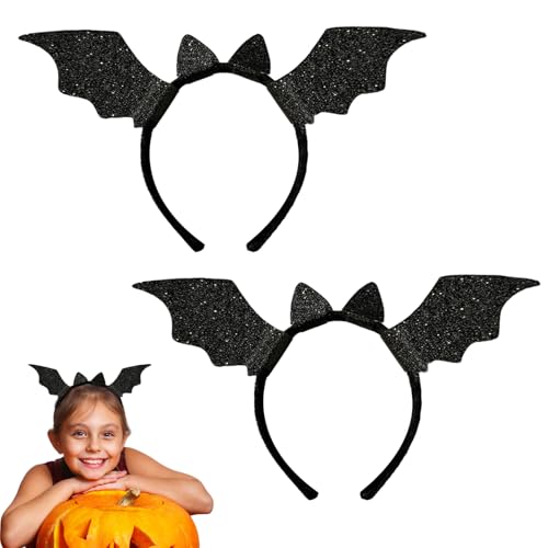 FUIPVGI 2 Stücke Fledermaus Haarreifen Halloween Haarreif, Halloween Fledermaus Haarreif Damen, Fledermausflügel-Stirnband, Horror Fledermäusen Haarschmuck, für Karneval Party Kostüm Zubehör Cosplay von FUIPVGI