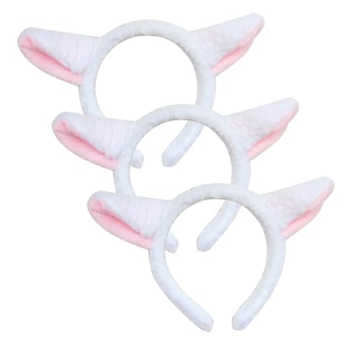 FUIPVGI 3 Stück Plüsch Schafohr Hairhoop Lamm Stirnband Schaf-Stirnband Niedliche Party Kopfbedeckung Tierkopfbedeckung Tier-Stirnbändern Pelzige Ohr Stirnband für Party Dekoration (3 Stück) (3) von FUIPVGI