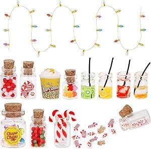 Wichtel Zubehör Weihnachten Set, FUKPO Miniatur Wichtel Zubehör 1 12, Mini Puppenhaus Weihnachtswichtel Lebensmittel Lichterkette Deko Party Wichtelzubehör Süßigkeiten Trinken Lolli Getränke DIY Wichtel Zubehör Weihnachten Set, FUKPO Miniatur Wichtel Zubehör 1 12, Mini Puppenhaus Weihnachtswichtel Lebensmittel Lichterkette Deko Party Wichtelzubehör Süßigkeiten Trinken Lolli Getränke DIY von FUKPO