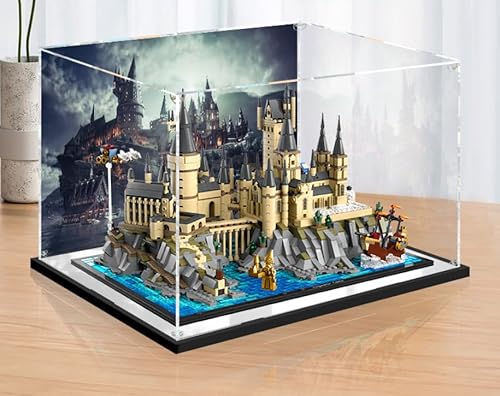 FULHOLPE Acryl Vitrine Kompatibel Mit 76419 Schloss Hogwarts mit Schlossgelände, Schaukasten Showcase Staubdichte Display Case für 76419 - Nicht Enthalten Modellbausatz von FULHOLPE