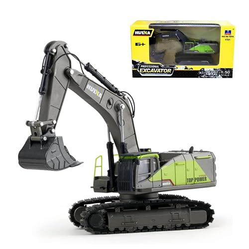 FULHOLPE Bagger Model für Huina 1721, 1:50 Simulation Engineering Crawler Excavator Modell Statische Legierung Hoch Simulation Bagger Modell Spielzeug für Kinder und Erwachsene (Grün) von FULHOLPE