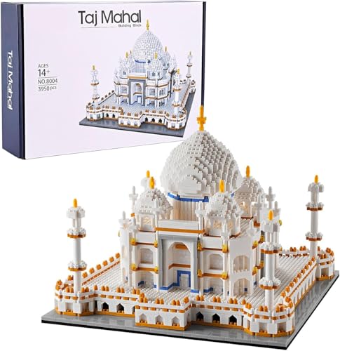 FULHOLPE Taj Mahal Bausteine Bausatz, 3950 Klemmbausteine Modular Landmark Architekture Modellbausatz, Micro Bricks Konstruktionsspielzeug Nicht Kompatibel mit Großen Marken von FULHOLPE