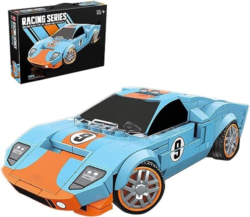 FULHOLPE Technik Auto Sportwagen Baukasten für Ford GT40 1968, 321Teile Rennwagen Sammelbare Bausätze, Sammlerstück Modell Autos Set zum Bauen Kompatibel mit Großen Marken von FULHOLPE