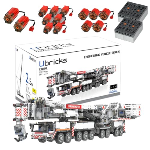 FULHOLPE Technik Kran für Liebherr LTM 11200 Raupenkran, 9177 Klemmbausteine 1:20 Motorisierter Groß Kranwagen Bausteinspielzeug LKW Model Kompatibel mit Großen Marken von FULHOLPE