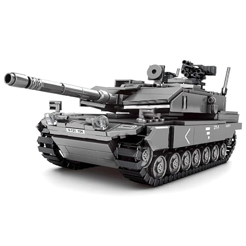 FULHOLPE Technik Panzer Bausteine Modell, 898 Teile Militär Leopard 2A7 Panzer Modellbausatz, Tank Modell Baustein Tank Modellbausatz Konstruktionspielzeug Kompatibel mit Großen Marken von FULHOLPE