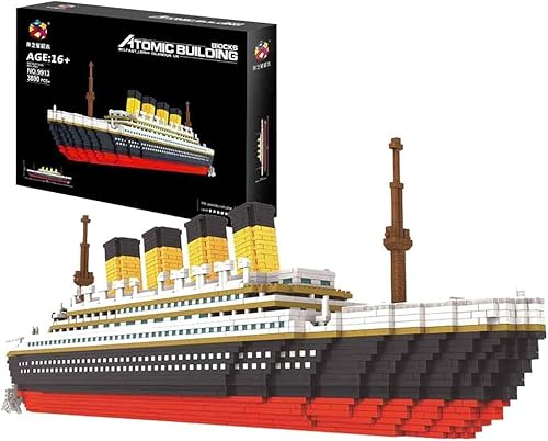 FULHOLPE Technik Titanic Bausteine Bausatz, 3800+ Klemmbausteine Kreuzfahrtschiff Modellbausatz, MOC Technik Cruise Liner Bauset Nicht Kompatibel mit Großen Marken von FULHOLPE