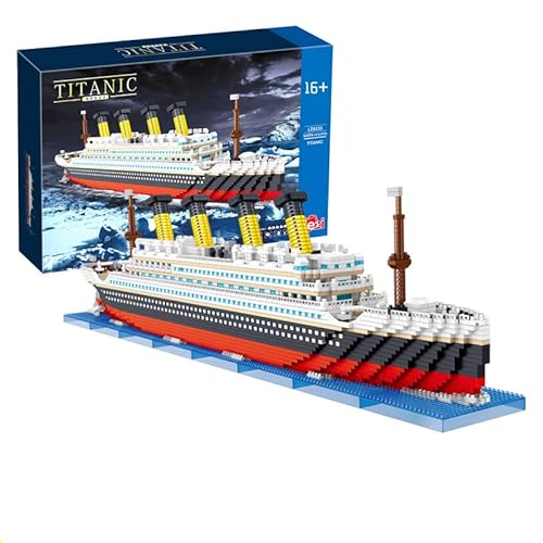 FULHOLPE Technik Titanic Bausteine Bausatz, 4404+ Klemmbausteine Kreuzfahrtschiff Modellbausatz, MOC Technik Cruise Liner Bauset Kompatibel mit Großen Marken von FULHOLPE