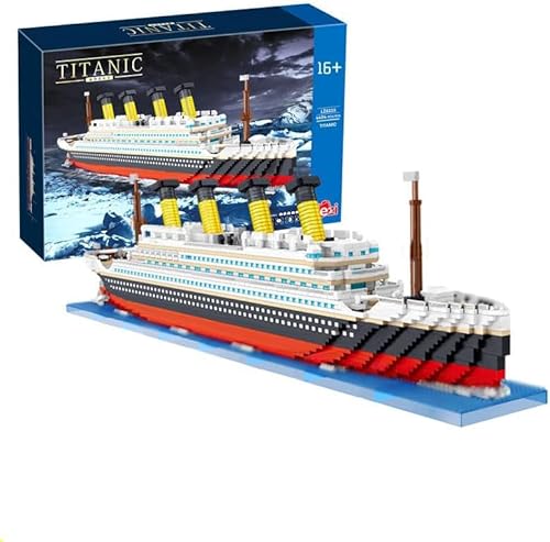 FULHOLPE Technik Titanic Bausteine Bausatz, 4404+ Klemmbausteine Kreuzfahrtschiff Modellbausatz, MOC Technik Cruise Liner Bauset Kompatibel mit Großen Marken von FULHOLPE