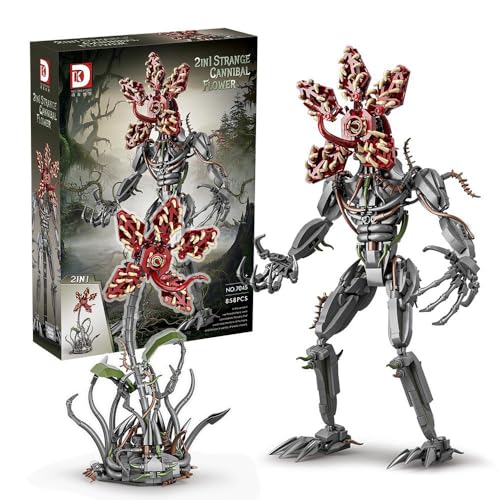 FULHOLPE Xenomorph Modell Bausteine Set, 858+ Klemmbausteine Seltsame Kannibalen Blume ModellBausatz Xenomorph Strange Cannibal Flower Konstruktionsspielzeug Kompatibel mit Großen Marken von FULHOLPE