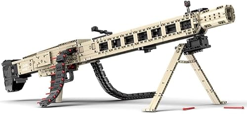 Technik Schießwaffe Bausteine, Technik MG-42 Maschinengewehr Bausatz Modell mit Schussfunktion, 1886+ Klemmbausteine Gewehr Waffen Bauset Konstruktionspielzeug Kompatibel mit Großen Marken von FULHOLPE