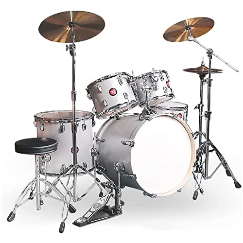 Professionelles Schlagzeug-Set, volle Größe, für Kinder und Erwachsene, für Anfänger, Schlagzeug-Set, komplettes Schlagzeug, Grau von FUMBJFKT