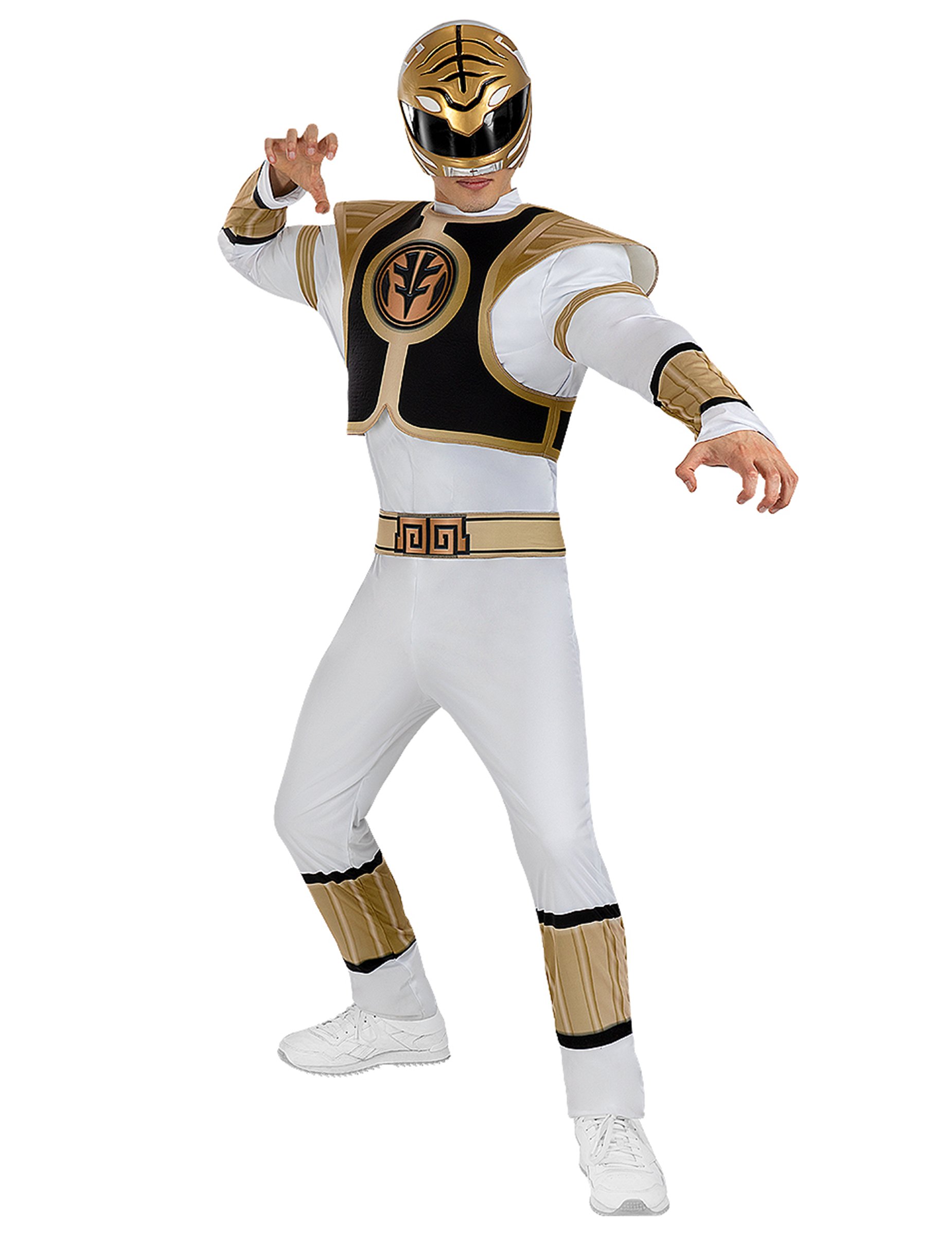 Kostüm Power Ranger Erwachsene weiss von FUNIGLOBAL