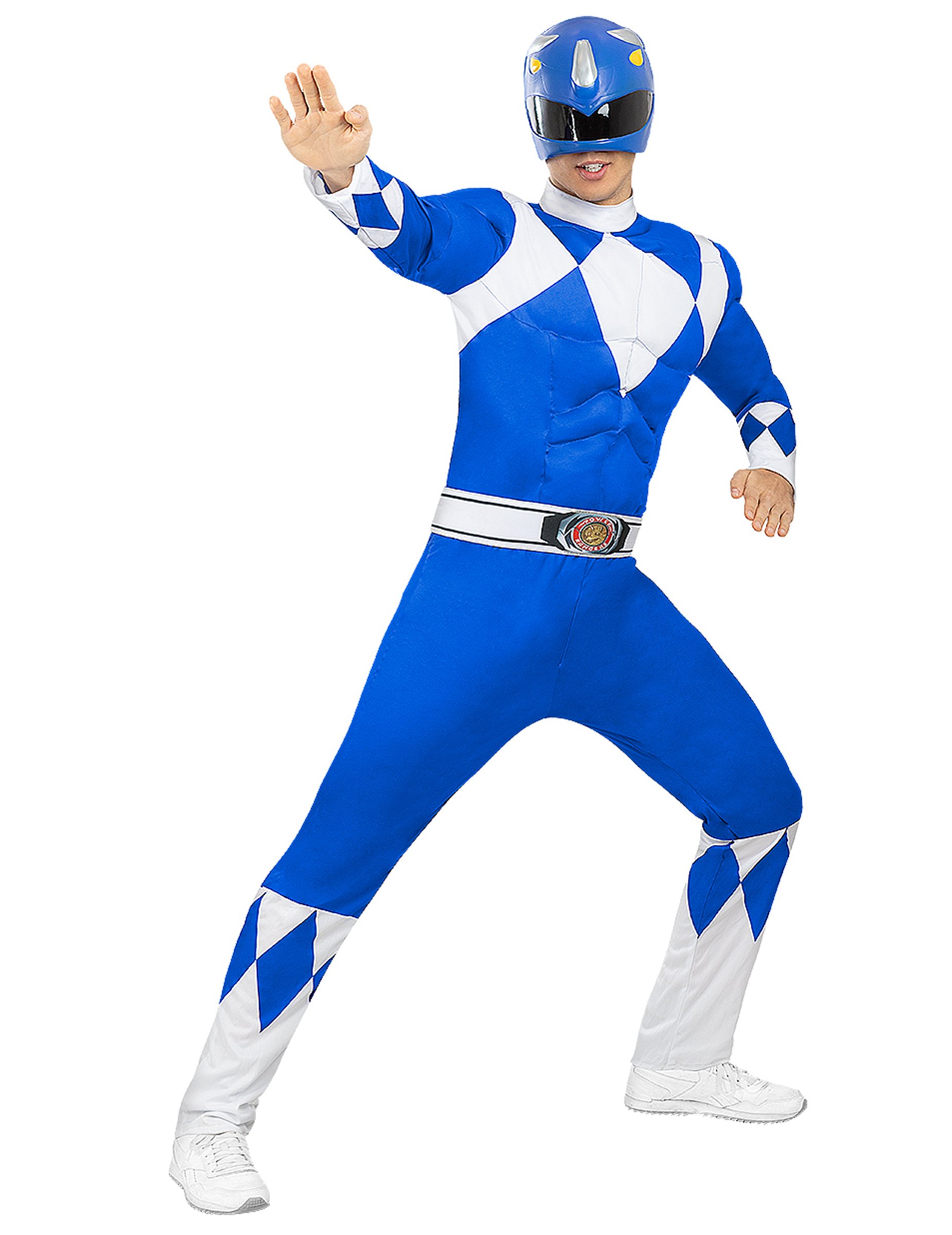 Power Ranger Kostüm Erwachsene blau von FUNIGLOBAL