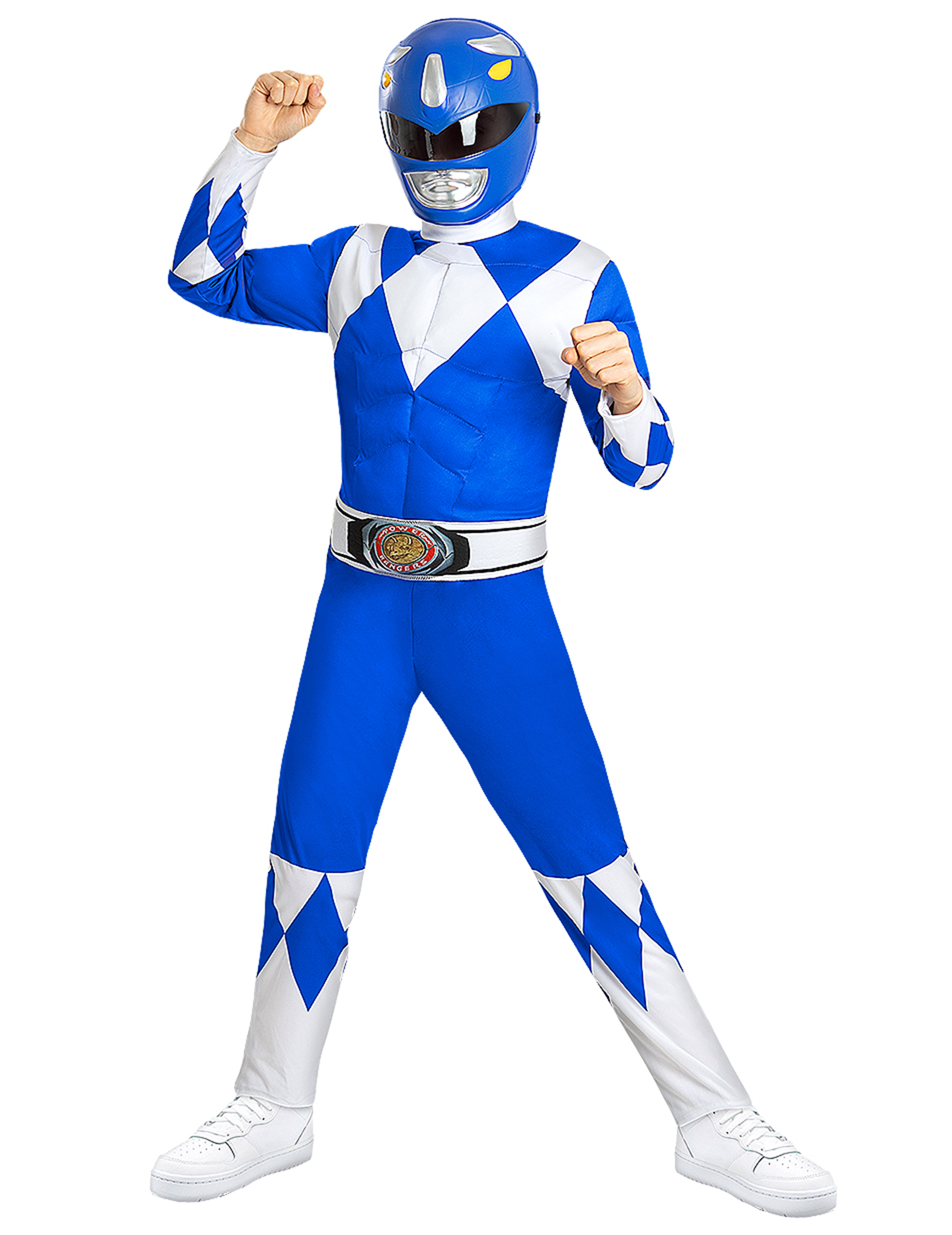 Power Ranger Muskel Kostüm kinder blau von FUNIGLOBAL