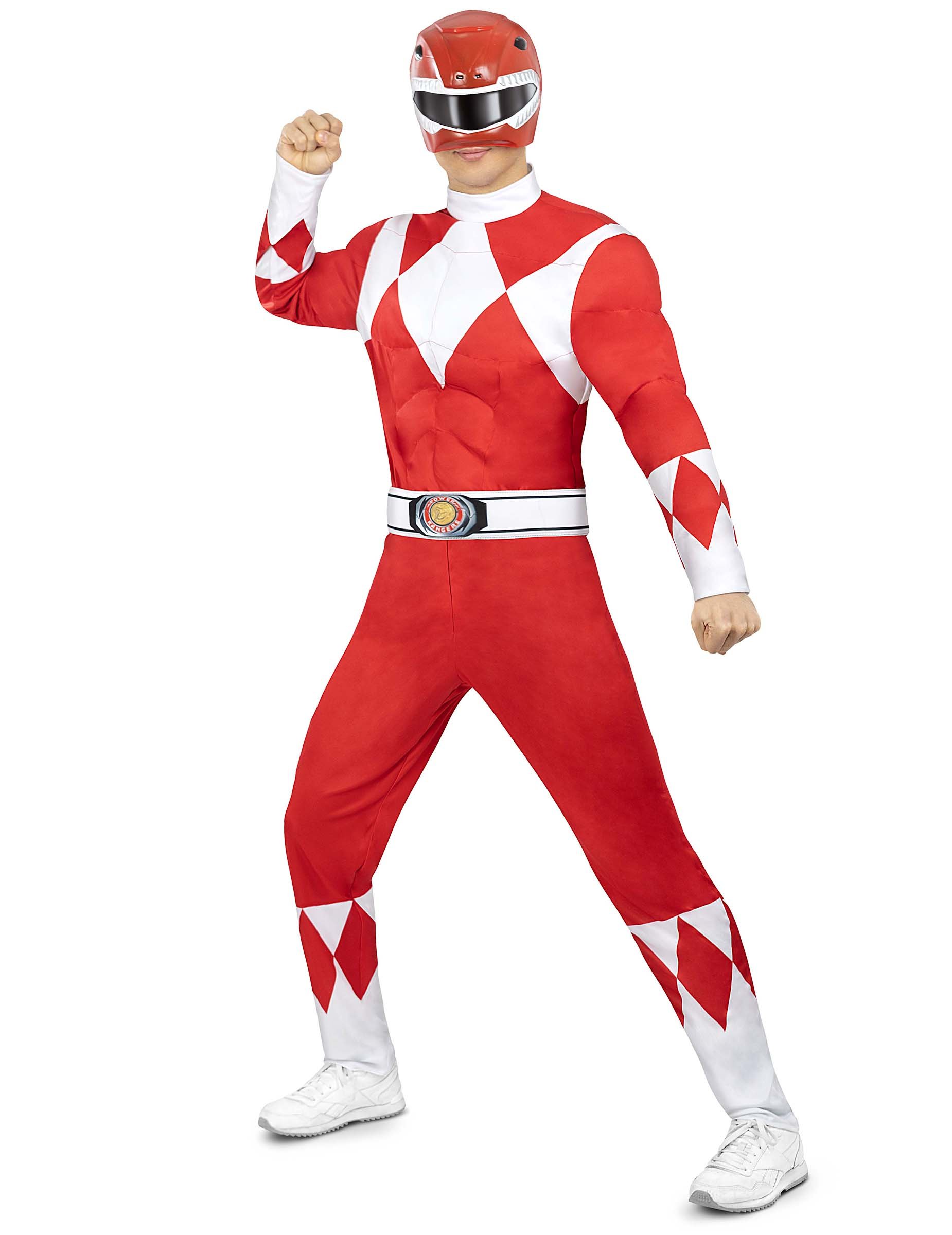 Roter Power Ranger Kostüm Erwachsene von FUNIGLOBAL