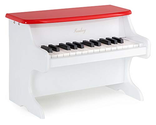 Funkey MP-255 Mini Spielzeug Piano - Metallophon in Klavier Optik - 25 Tasten ideal für kleine Kinderhände - Kinderklavier für Kinder ab 3 Jahren - Weiß von FUNKEY