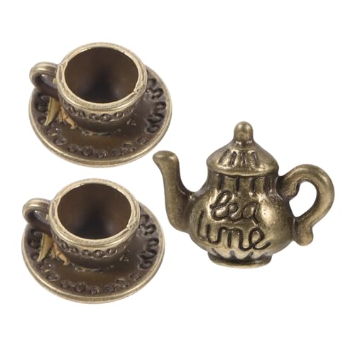 FUNNETOYU 1 Satz Mini- Aus Metall Mädchen Möblierung Heimwerken Zubehör Mikro Getränke Puppe Miniatur Bausatz Mini-teetasse Rollenspielset Legierung Brown von FUNNETOYU