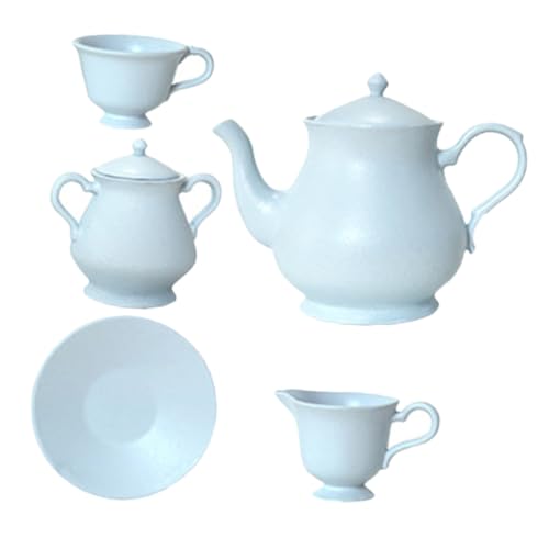 FUNNETOYU 1 Satz Satz Tee Set Mini-Dinge Teetasse Mini-hausteetasse Mini- Miniküche Miniatur-puppenhauszubehör Miniaturen Mini-puppenhauszubehör Sky-Blue Legierung von FUNNETOYU