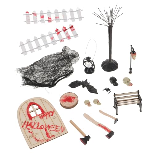 FUNNETOYU 1 Set Halloween Miniatur Szene Layout Prop Miniatur Halloween Ornament Halloween Dekoration von FUNNETOYU