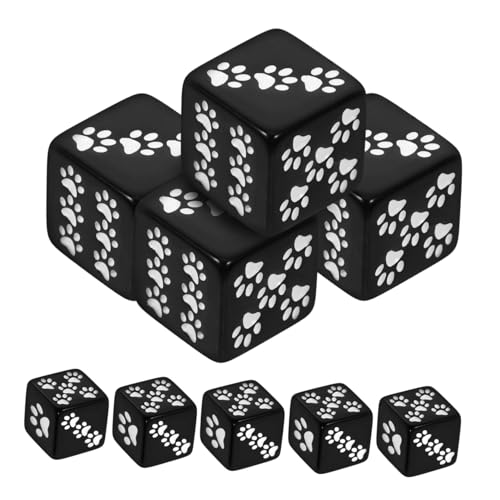 FUNNETOYU 10 Stück Teiliges Kleine Schwarze Spielwürfel aus Robustem Harz mit Sechsseitigem Cartoon Bärentatzen Muster Praktische und Unterhaltsame Würfel für Brettspiele und Lernzwecke FUNNETOYU 10 Stück Teiliges Kleine Schwarze Spielwürfel aus Robustem Harz mit Sechsseitigem Cartoon Bärentatzen Muster Praktische und Unterhaltsame Würfel für Brettspiele und Lernzwecke von FUNNETOYU