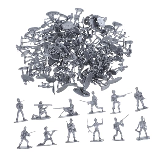 FUNNETOYU 100 Stück Mini Soldaten Figuren Kunststoff Militärmodell Silberfarbene Miniatur Soldat Spielfiguren für Sandtisch Deko Robuste Outdoor Figuren FUNNETOYU 100 Stück Mini Soldaten Figuren Kunststoff Militärmodell Silberfarbene Miniatur Soldat Spielfiguren für Sandtisch Deko Robuste Outdoor Figuren von FUNNETOYU