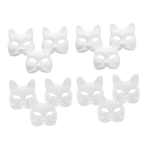 FUNNETOYU 12 Stück Teiliges DIY Blanko Masken aus Papier Unbemalte Maskerade Masken zum Bemalen Kreative Bastelmaske für Halloween Karneval Party Kostüm und Cosplay Katzen und Fuchsdesign FUNNETOYU 12 Stück Teiliges DIY Blanko Masken aus Papier Unbemalte Maskerade Masken zum Bemalen Kreative Bastelmaske für Halloween Karneval Party Kostüm und Cosplay Katzen und Fuchsdesign von FUNNETOYU