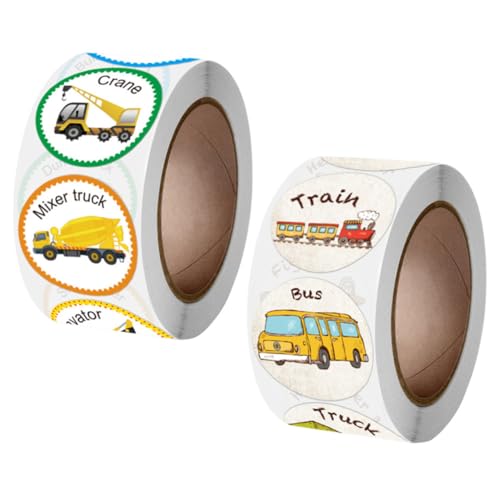 FUNNETOYU 2 Rollen Belohnungssticker Fahrzeuge Muster Selbstklebend Kindergarten Schulbedarf Aufkleber für Jungen und Mädchen zur Motivation FUNNETOYU 2 Rollen Belohnungssticker Fahrzeuge Muster Selbstklebend Kindergarten Schulbedarf Aufkleber für Jungen und Mädchen zur Motivation von FUNNETOYU