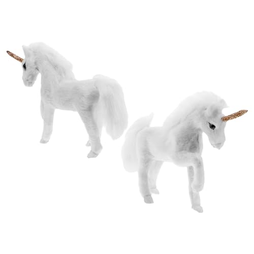 FUNNETOYU 2 Stück Einhorn-Ornamente Kleines Tiermodell Simuliertes Tierfarmspielzeug Tierisches Miniatur-einhornfiguren Miniaturtierstatuen Kuscheltiere Für Mädchen Kunstfell Weiß FUNNETOYU 2 Stück Einhorn-Ornamente Kleines Tiermodell Simuliertes Tierfarmspielzeug Tierisches Miniatur-einhornfiguren Miniaturtierstatuen Kuscheltiere Für Mädchen Kunstfell Weiß von FUNNETOYU