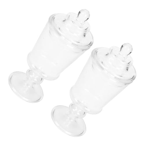 FUNNETOYU 2 Stück Maßstab Transparente Candy Dosen mit Deckeln für Puppenhaus Dekoration Kleine Glasbehälter für Mini Süßigkeiten Cookies FUNNETOYU 2 Stück Maßstab Transparente Candy Dosen mit Deckeln für Puppenhaus Dekoration Kleine Glasbehälter für Mini Süßigkeiten Cookies von FUNNETOYU