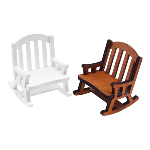 FUNNETOYU 2 Stück Miniatur Puppenhaus Schaukelstuhl Teilig Holzstuhl Vintage Stil Puppenmöbel Zubehör Dekoration für Mini Doll House Wohnzimmer Schlafzimmer FUNNETOYU 2 Stück Miniatur Puppenhaus Schaukelstuhl Teilig Holzstuhl Vintage Stil Puppenmöbel Zubehör Dekoration für Mini Doll House Wohnzimmer Schlafzimmer von FUNNETOYU