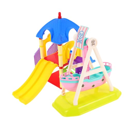 FUNNETOYU 2 Stück Miniatur Spielplatz Dekor mit Mini rutsche und Piratenschiff in Vielseitiges Puppenhaus Zubehör für Kreative Spielfiguren für Fantasievolle Spielszenen FUNNETOYU 2 Stück Miniatur Spielplatz Dekor mit Mini rutsche und Piratenschiff in Vielseitiges Puppenhaus Zubehör für Kreative Spielfiguren für Fantasievolle Spielszenen von FUNNETOYU
