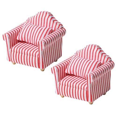 FUNNETOYU 2 Stück Puppenhaus Sofa Teiliges Rot Weiß Gestreift Glatte Oberfläche Handarbeit Geeignet für Puppen DIY Wohnzimmermöbel für Kreatives und Soziale Entwicklung FUNNETOYU 2 Stück Puppenhaus Sofa Teiliges Rot Weiß Gestreift Glatte Oberfläche Handarbeit Geeignet für Puppen DIY Wohnzimmermöbel für Kreatives und Soziale Entwicklung von FUNNETOYU