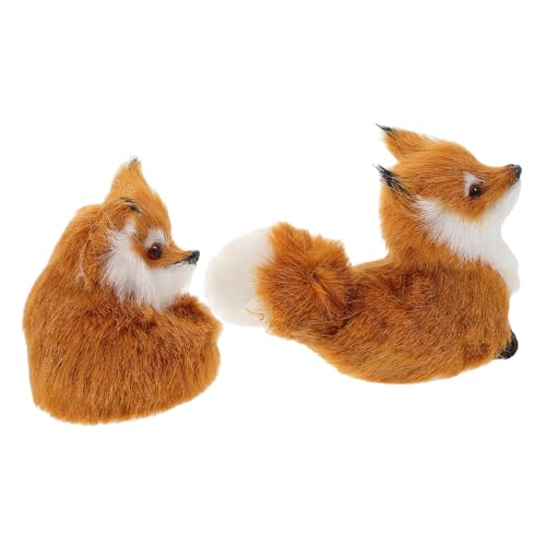 FUNNETOYU 2 Stück Realistische Plüsch Fuchs Figur Fein Gestaltete Kleine Sitzende Fuchskunststoffdekoration für Vielseitiges Tierornament für Weihnachts und Partydekorationen FUNNETOYU 2 Stück Realistische Plüsch Fuchs Figur Fein Gestaltete Kleine Sitzende Fuchskunststoffdekoration für Vielseitiges Tierornament für Weihnachts und Partydekorationen von FUNNETOYU
