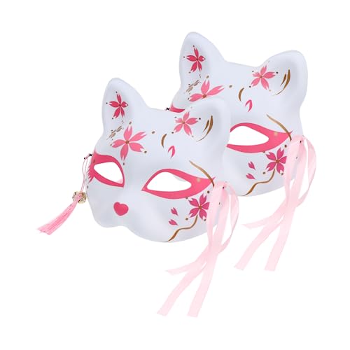 FUNNETOYU 2 Stück Sakura Fuchs Halbgesichtsmaske Dekorative Cosplay Maske für Halloween Kostümparty Leichte Sichere Party Maskerade für Maskenball und Rollenspiele FUNNETOYU 2 Stück Sakura Fuchs Halbgesichtsmaske Dekorative Cosplay Maske für Halloween Kostümparty Leichte Sichere Party Maskerade für Maskenball und Rollenspiele von FUNNETOYU