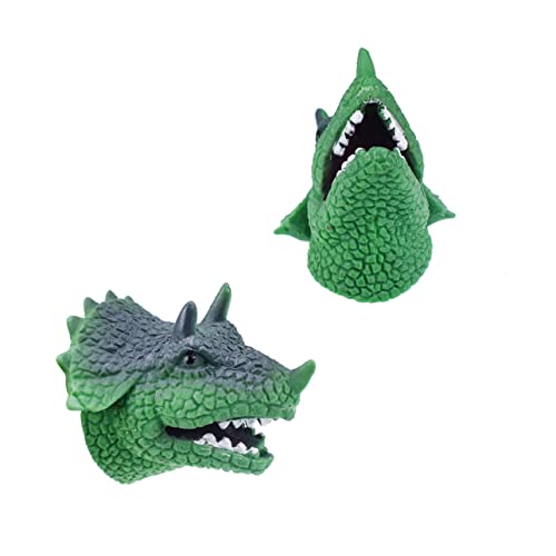 FUNNETOYU 2 Stücke Handpuppe für Finger Puppets Pädagogisches Rollenspielzeug Kreatives Dinosaurier-Handpuppe Rollenspiel Handpuppe Green von FUNNETOYU