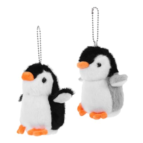 FUNNETOYU 2 Stücke Pinguin-puppe-anhänger Kawaii Schlüsselanhänger Kreativer Schlüsselanhänger Rucksackzauber Taschenanhänger Schlüsselanhänger Kuscheltier Ausgestopfter Pinguin Plüsch von FUNNETOYU