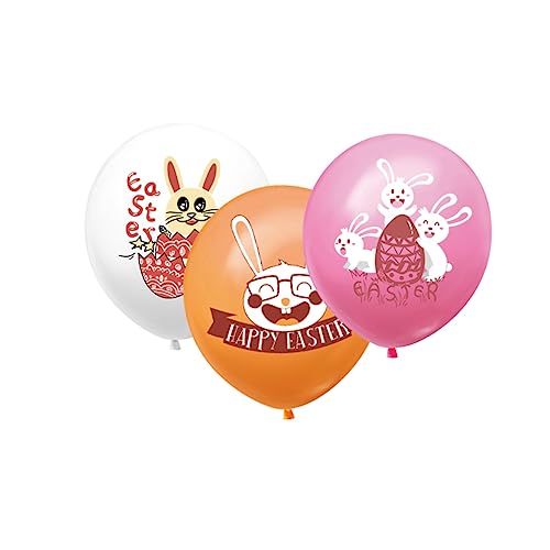 FUNNETOYU 20 Stück Osterparty Zubehör Hasenballon Kaninchen Bedruckte Ballons Babyballon Hasenballon Kaninchen Dekorationen Für Das Zuhause Aufblasbarer Ballon Blasenfolienballons von FUNNETOYU