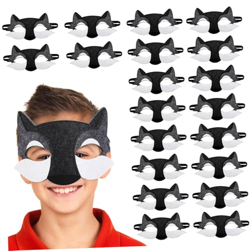 FUNNETOYU 20 Stück Teiliges Filz Wolfsmasken für Halbe Gesichtsmasken mit Elastischem Band Atmungsaktiv Hautfreundlich für Halloween Cosplay Maskenball und Partyspaß FUNNETOYU 20 Stück Teiliges Filz Wolfsmasken für Halbe Gesichtsmasken mit Elastischem Band Atmungsaktiv Hautfreundlich für Halloween Cosplay Maskenball und Partyspaß von FUNNETOYU