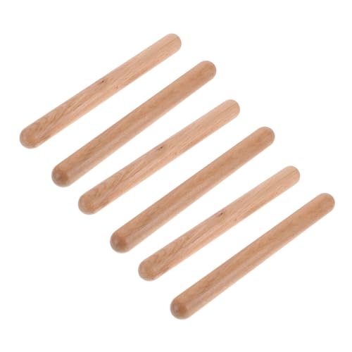 FUNNETOYU 3 Paare Rhythmussticks aus Massivem Hartholz Percussion Schlaginstrumente für Anfänger Natürliche Farbe für Musikalische Früherziehung und Rhythmusförderung FUNNETOYU 3 Paare Rhythmussticks aus Massivem Hartholz Percussion Schlaginstrumente für Anfänger Natürliche Farbe für Musikalische Früherziehung und Rhythmusförderung von FUNNETOYU