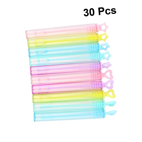 FUNNETOYU 30 Stück Mini-Blasenstabbehälter Blase Zauberstab Blasenmacher Blasen für Blasenlösung Schaumbad plastikenten hochzeitsideen Bubble Stick Leere Flasche Blase Wasserflasche von FUNNETOYU