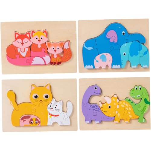 FUNNETOYU 4 Sätze Teiliges Holzpuzzle für Kleinkinder Jahre Interaktive Tierpuzzle zum Kognitiven Lernen Robuste Sichere Holzspielzeuge Feinmotorik und Hand Auge Koordination FUNNETOYU 4 Sätze Teiliges Holzpuzzle für Kleinkinder Jahre Interaktive Tierpuzzle zum Kognitiven Lernen Robuste Sichere Holzspielzeuge Feinmotorik und Hand Auge Koordination von FUNNETOYU